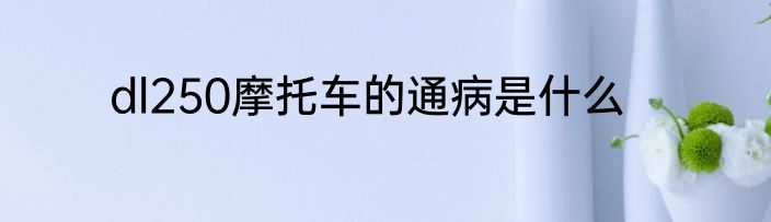 dl250摩托车的通病是什么