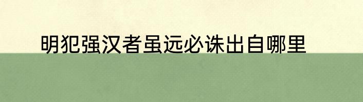 明犯强汉者虽远必诛出自哪里