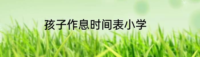 孩子作息时间表小学