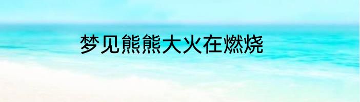 梦见熊熊大火在燃烧