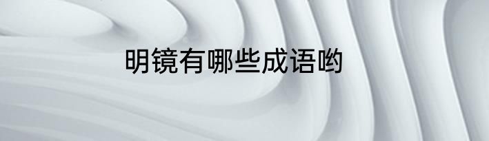 明镜有哪些成语哟
