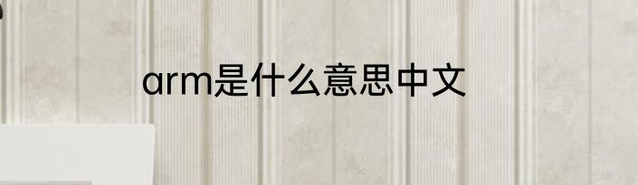 arm是什么意思中文