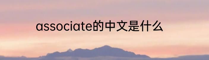 associate的中文是什么