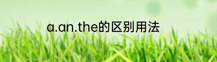a.an.the的区别用法