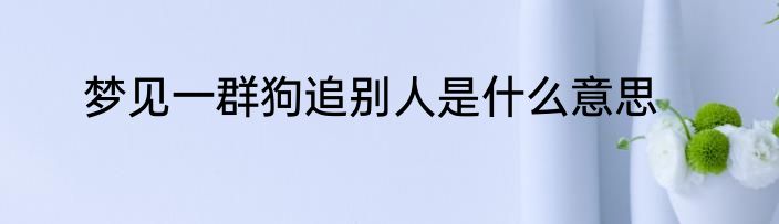 梦见一群狗追别人是什么意思