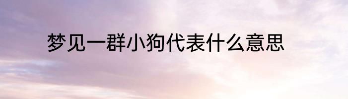 梦见一群小狗代表什么意思