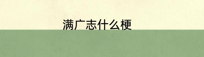 满广志什么梗