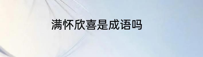 满怀欣喜是成语吗