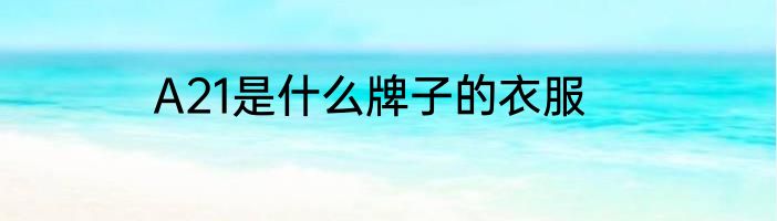 A21是什么牌子的衣服