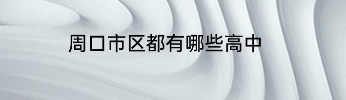 周口市区都有哪些高中