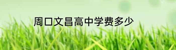 周口文昌高中学费多少