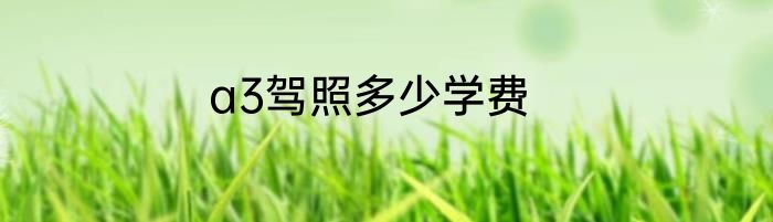 a3驾照多少学费