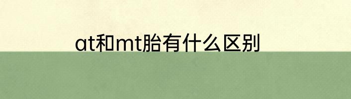 at和mt胎有什么区别