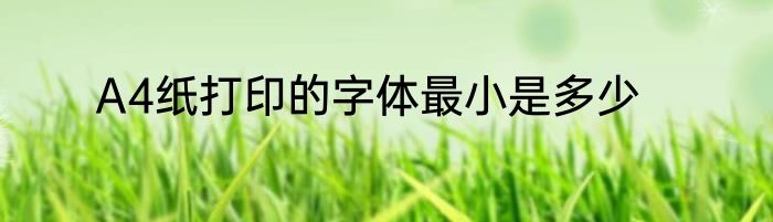 A4纸打印的字体最小是多少
