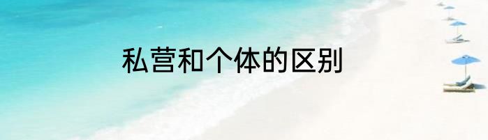 私营和个体的区别