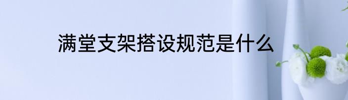 满堂支架搭设规范是什么
