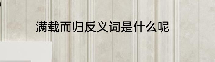 满载而归反义词是什么呢
