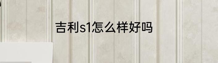 吉利s1怎么样好吗