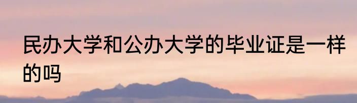 民办大学和公办大学的毕业证是一样的吗