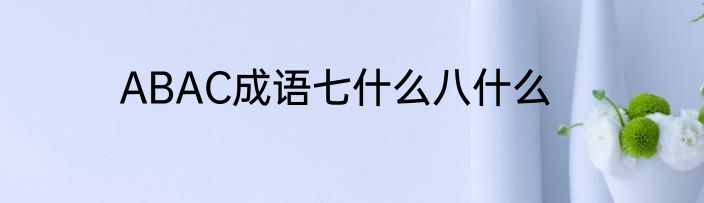 ABAC成语七什么八什么