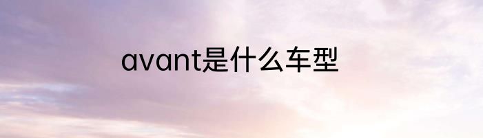 avant是什么车型