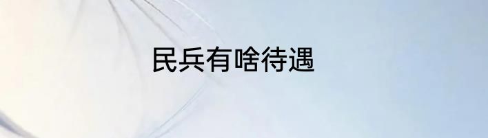 民兵有啥待遇