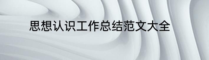 思想认识工作总结范文大全