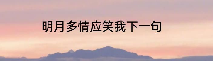 明月多情应笑我下一句