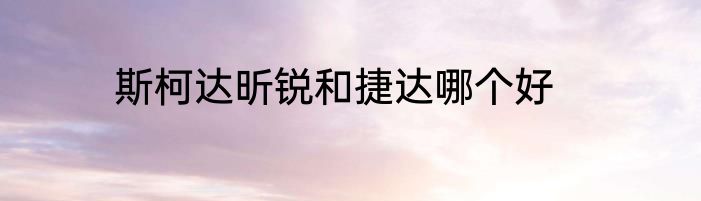 斯柯达昕锐和捷达哪个好