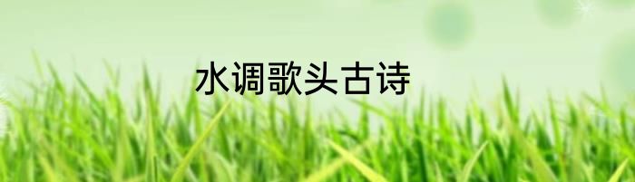 水调歌头古诗