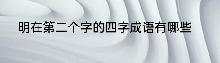 明在第二个字的四字成语有哪些