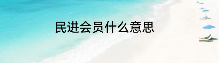 民进会员什么意思