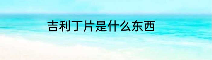 吉利丁片是什么东西