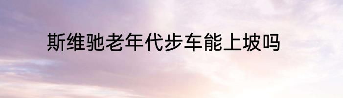 斯维驰老年代步车能上坡吗