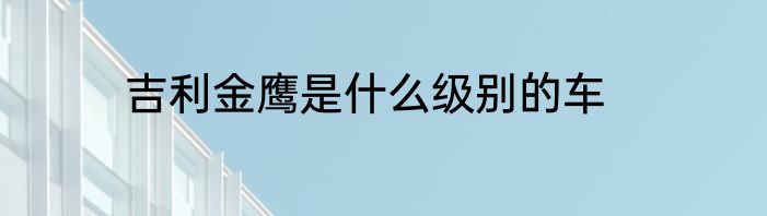 吉利金鹰是什么级别的车