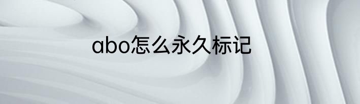 abo怎么永久标记