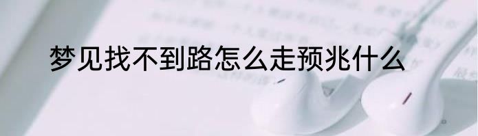 梦见找不到路怎么走预兆什么