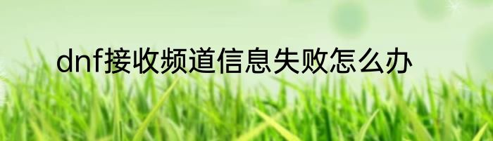 dnf接收频道信息失败怎么办