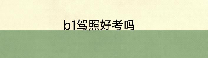 b1驾照好考吗