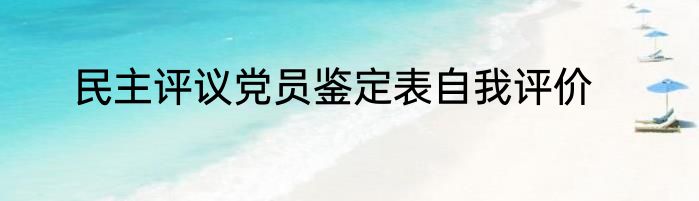 民主评议党员鉴定表自我评价