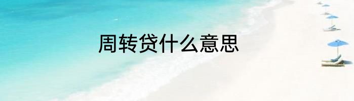 周转贷什么意思
