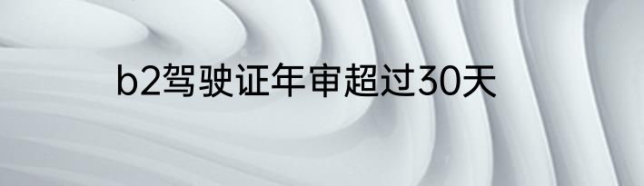 b2驾驶证年审超过30天