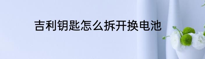 吉利钥匙怎么拆开换电池
