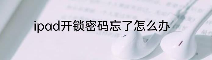 ipad开锁密码忘了怎么办