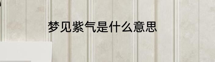 梦见紫气是什么意思