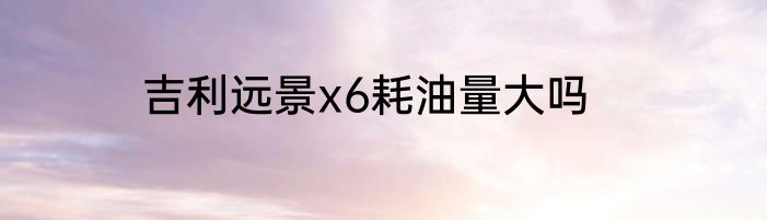吉利远景x6耗油量大吗