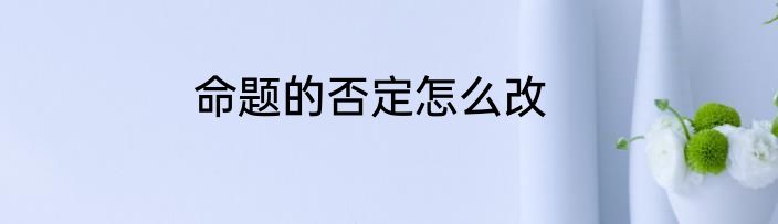 命题的否定怎么改