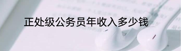 正处级公务员年收入多少钱