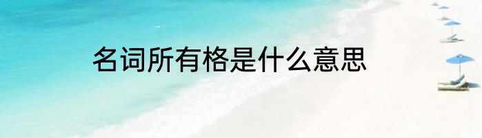 名词所有格是什么意思