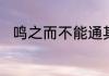鸣之而不能通其意的之是什么意思